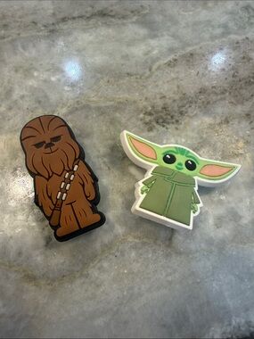 Star Wars-Inspired Kids Shoe Charms - Grogu (Green) & Wookiee (Brown) Set